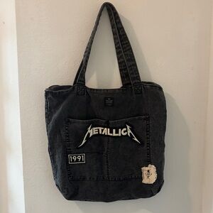 Metallica Black Denim Tote Bag